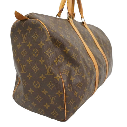 Louis Vuitton Boston Bag Monogram Keepall 50 Brown — view 2