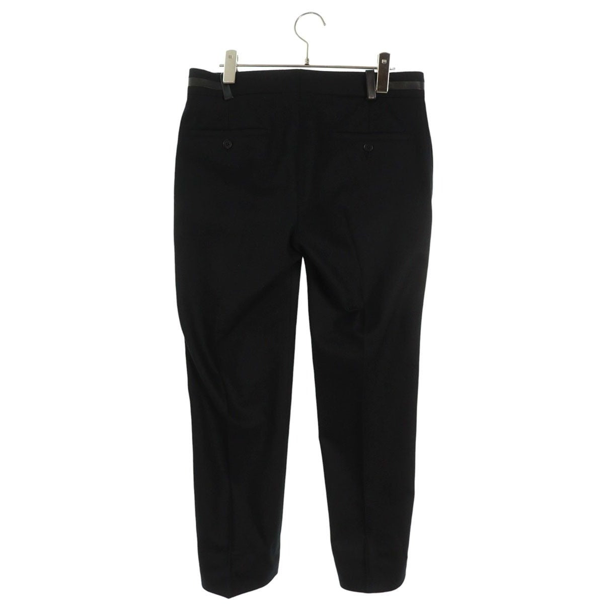 Hermes Leather Trim Wool Long Pants 38 — view 2