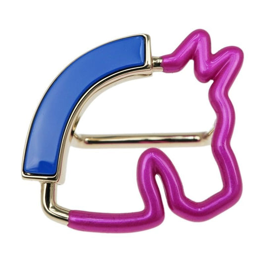 Hermes Scarf Ring Cheval Neon Pink Purple Blue Gold Hardware