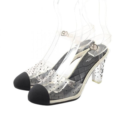 Chanel Sandals Coco Mark Rhinestone Black