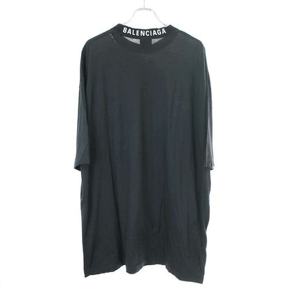 Balenciaga Distressed T-Shirt Neck Logo T-Shirt 739784 Tovf4 Black XL