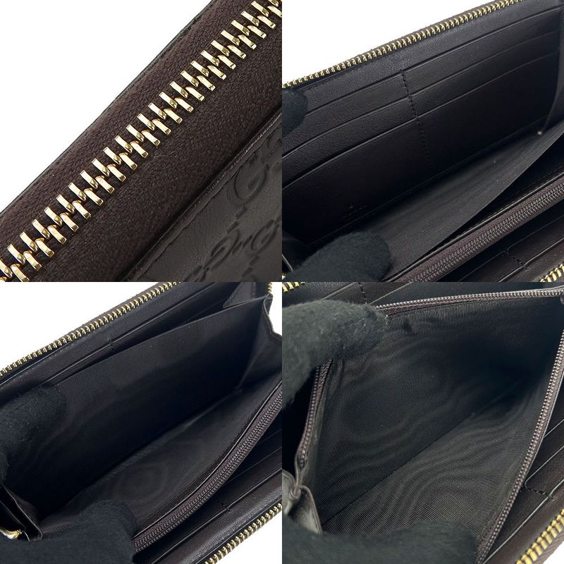 Gucci Long Wallet 307980 GG Leather Brown Dark Brown Gold Hardware Guccissima
