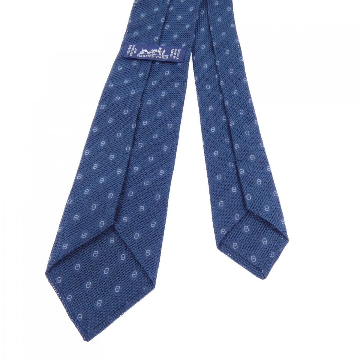 Hermes Necktie Tie Ties Navy — view 2