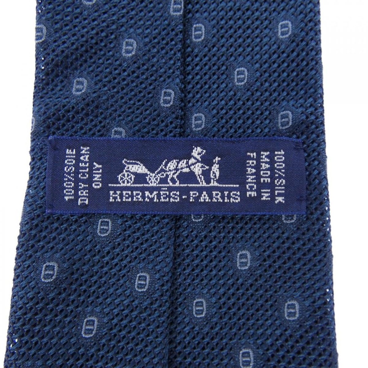 Hermes Necktie Tie Ties Navy — view 3
