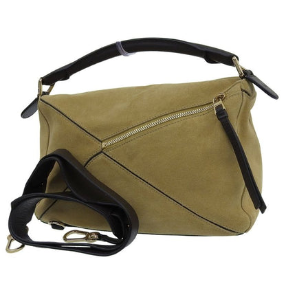Loewe Puzzle Shoulder Suede Beige Bag