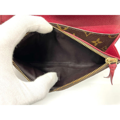 Louis Vuitton Monogram Portefeuille Emily Zipper Wallet Brown Rouge — view 14