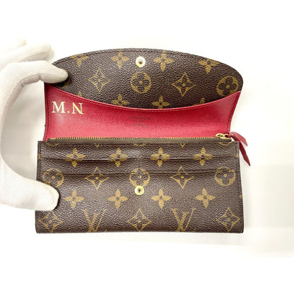 Louis Vuitton Monogram Portefeuille Emily Zipper Wallet Brown Rouge — view 8