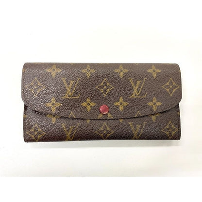 Louis Vuitton Monogram Portefeuille Emily Zipper Wallet Brown Rouge