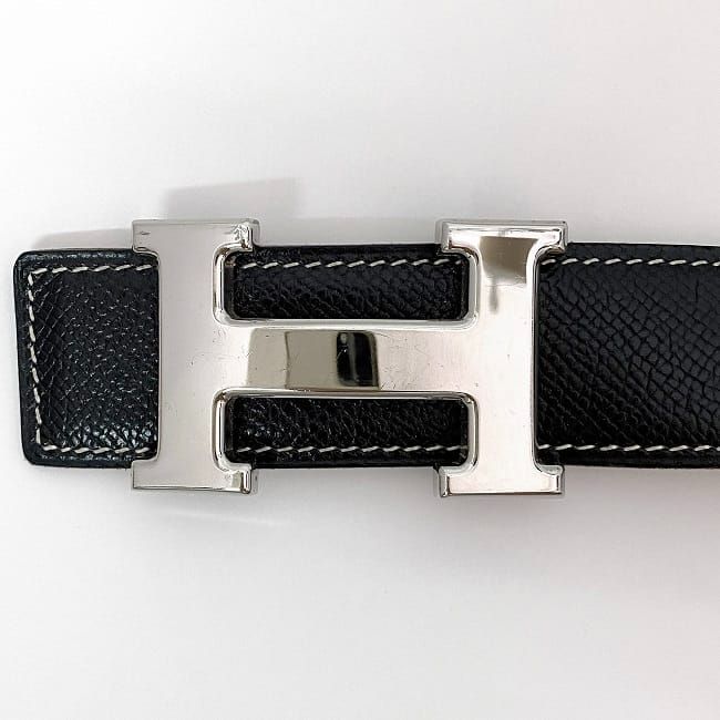 Hermes H Belt F21059 Black Brown Constance