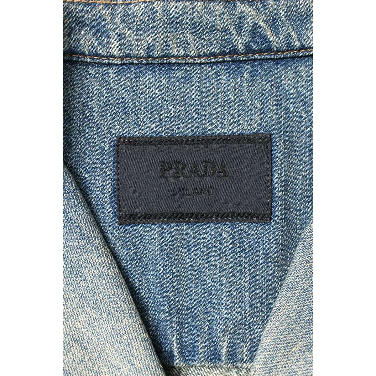 Prada Bree Denim Short Sleeve Shirt — view 3