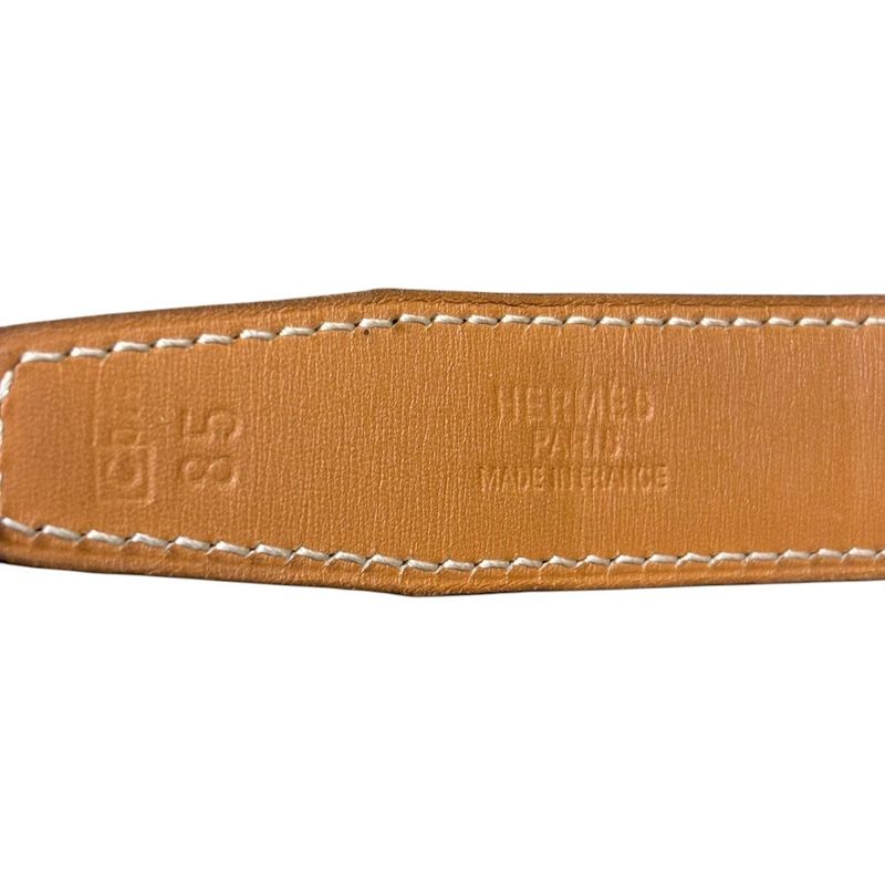 Hermes Vintage Touareg Buckle Leather Belt Men's Black 85cm (33.46in) 24mm