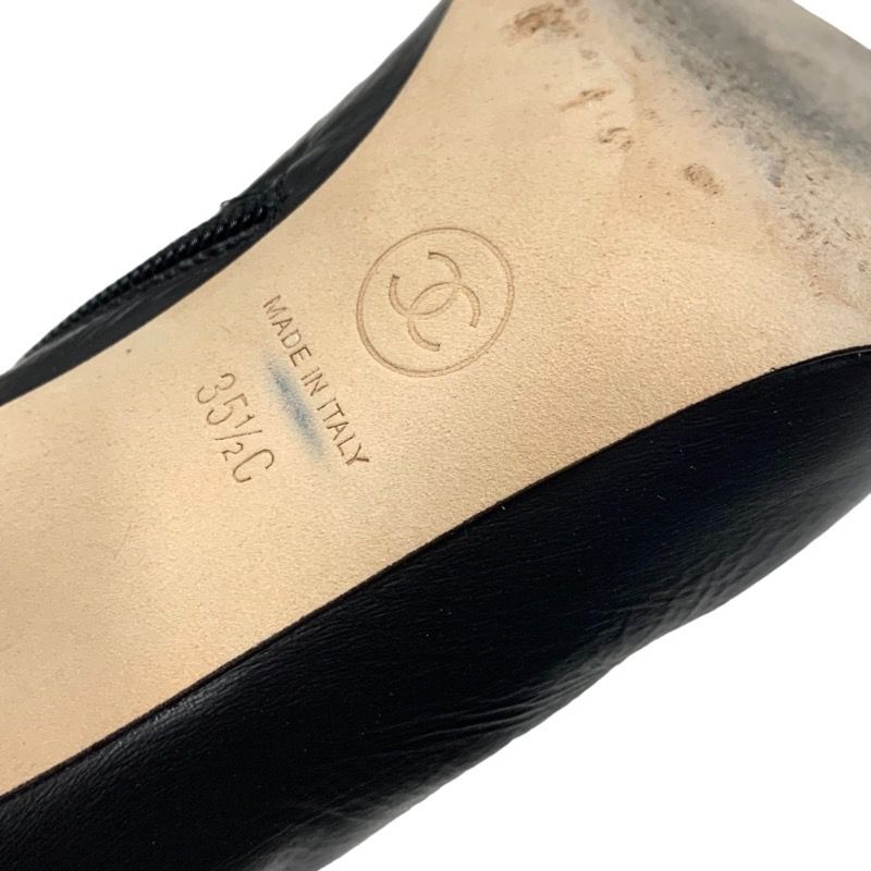 Chanel Boots Short Boots Shoes Leather Patent Black Silver Here Mark Chain