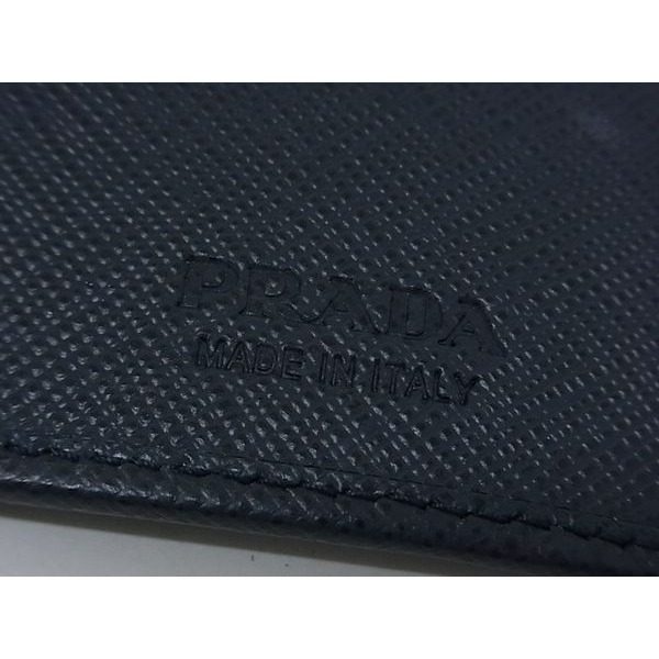 Prada Saffiano Leather Key Case Navy Key Holder — view 4