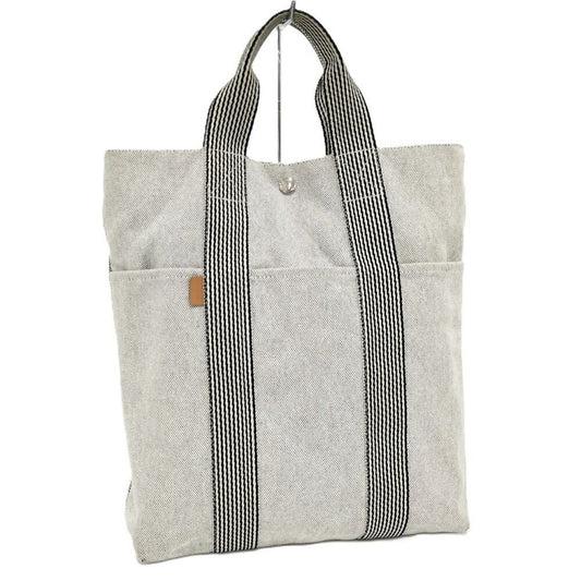 Hermes Tote New Fourre Tout Cabas Canvas Gray