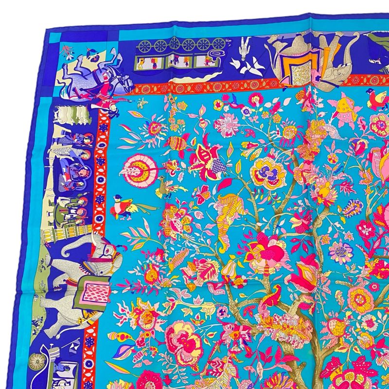 Hermes Carre 90 Scarf Large Silk Fantaisies Indiennes Dazzling India Multicolor