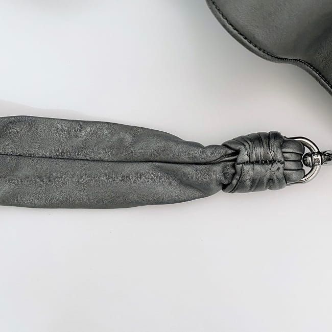 Loewe Tote Bag Metallic Gray Anagram Excellent Condition Preowned Leather