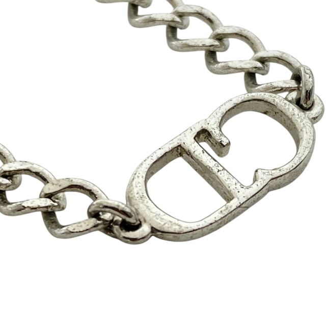 Christian Dior Chain Bracelet Bangle Accessories Jewelry CD Logo Metal Silver