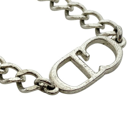 Christian Dior Chain Bracelet Bangle Accessories Jewelry CD Logo Metal Silver