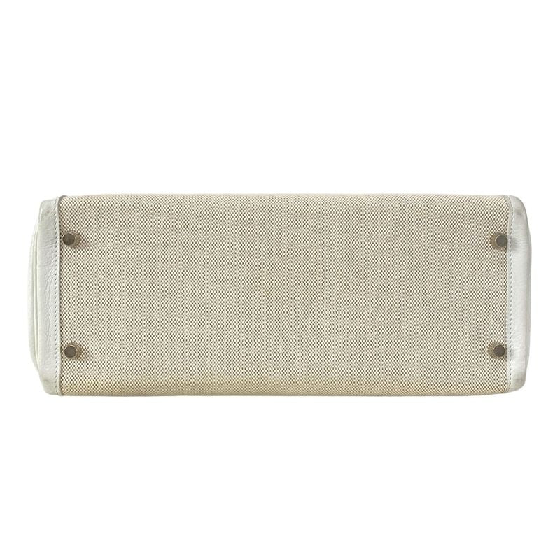 Hermes Handbag Kelly 32 White And Ivory Internal Stitching/silver Hardware