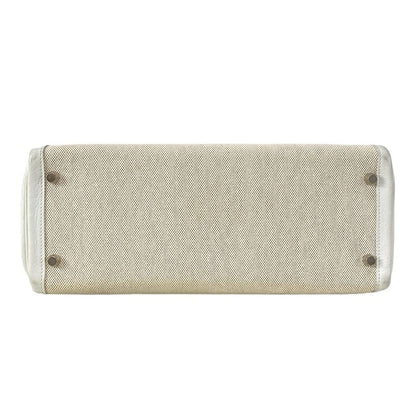 Hermes Handbag Kelly 32 White And Ivory Internal Stitching/silver Hardware