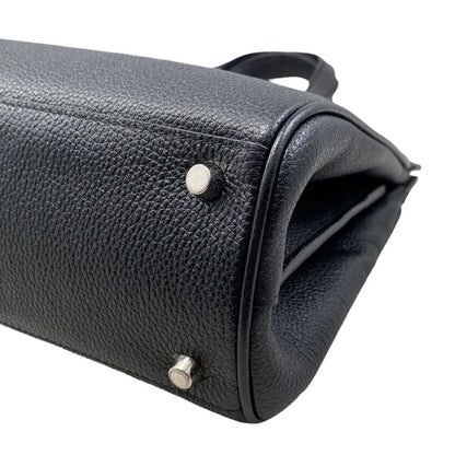 Gucci Handbag Zumi Small Top Handle Bag 569712 Leather Logo Black Silver