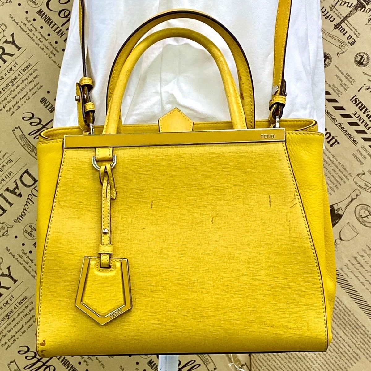 Fendi Tote Toujour Yellow Formal Travel — view 2