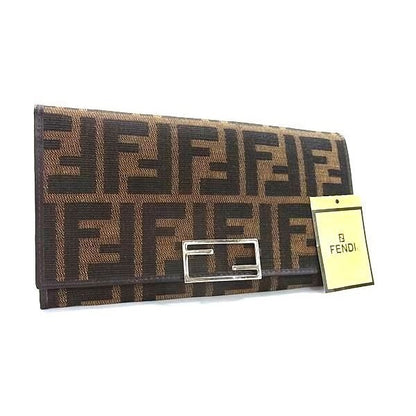 Fendi Bifold Wallet Zucca Long 07 15828 001 Brown Black Canvas