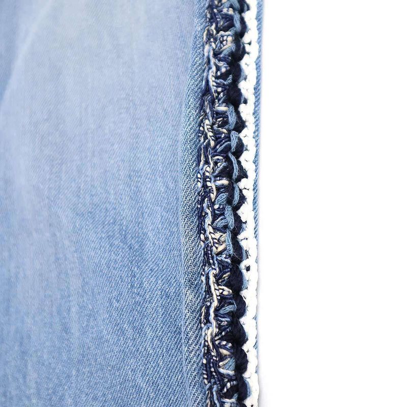 Chanel Coco Stitch Tweed Line Denim Pants P59532v45242 Indigo 38