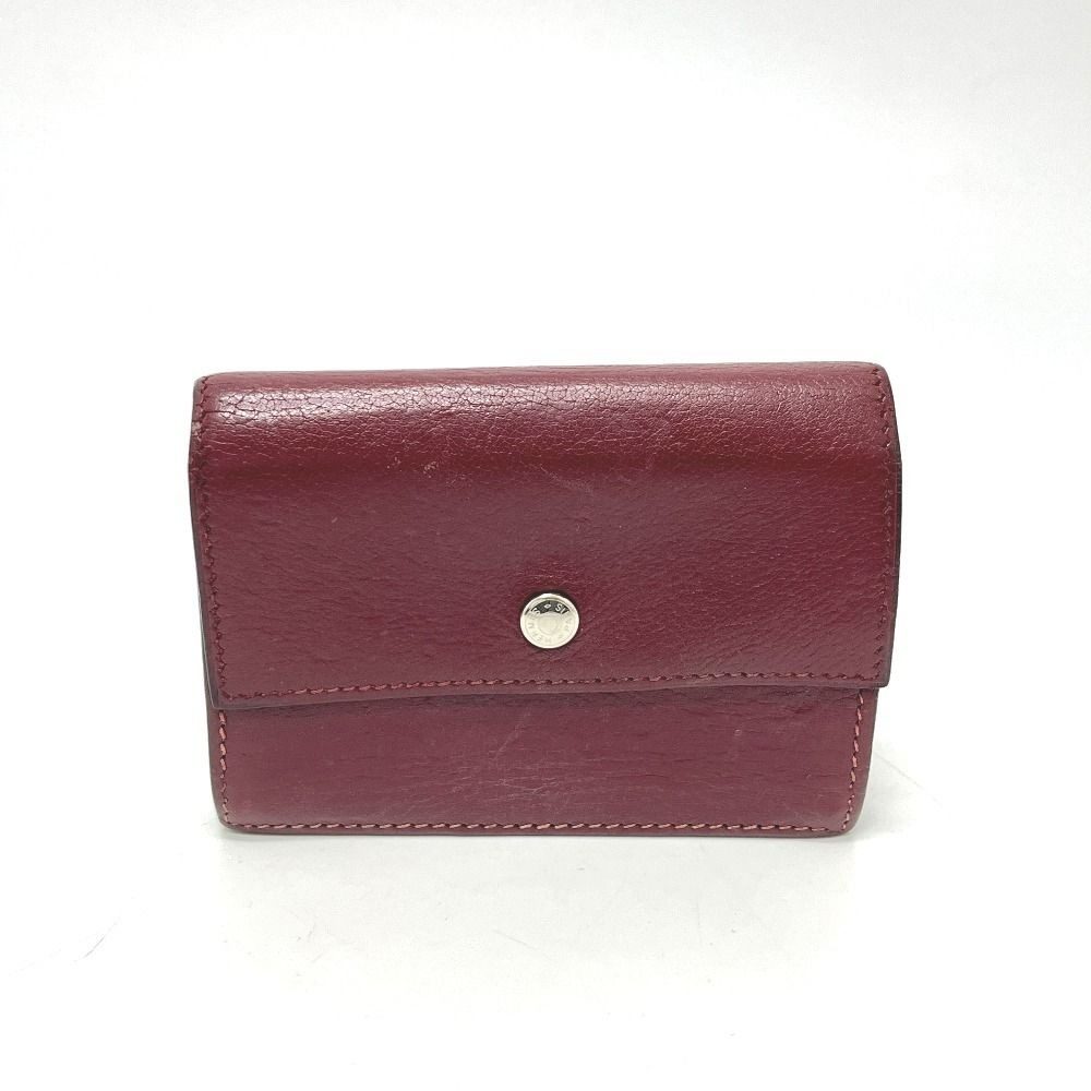 Hermes Card Case Series Leather Rouge Ash Silver