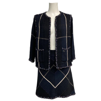Chanel Skirt Suit Women's P29905/p29915 Black×navy×multi Seventh Sleeve/tweed/co
