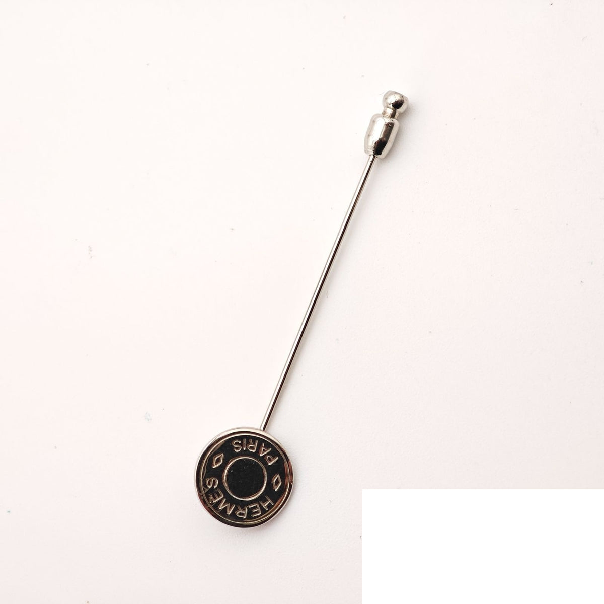 Hermes Sellier Pin Brooch Silver
