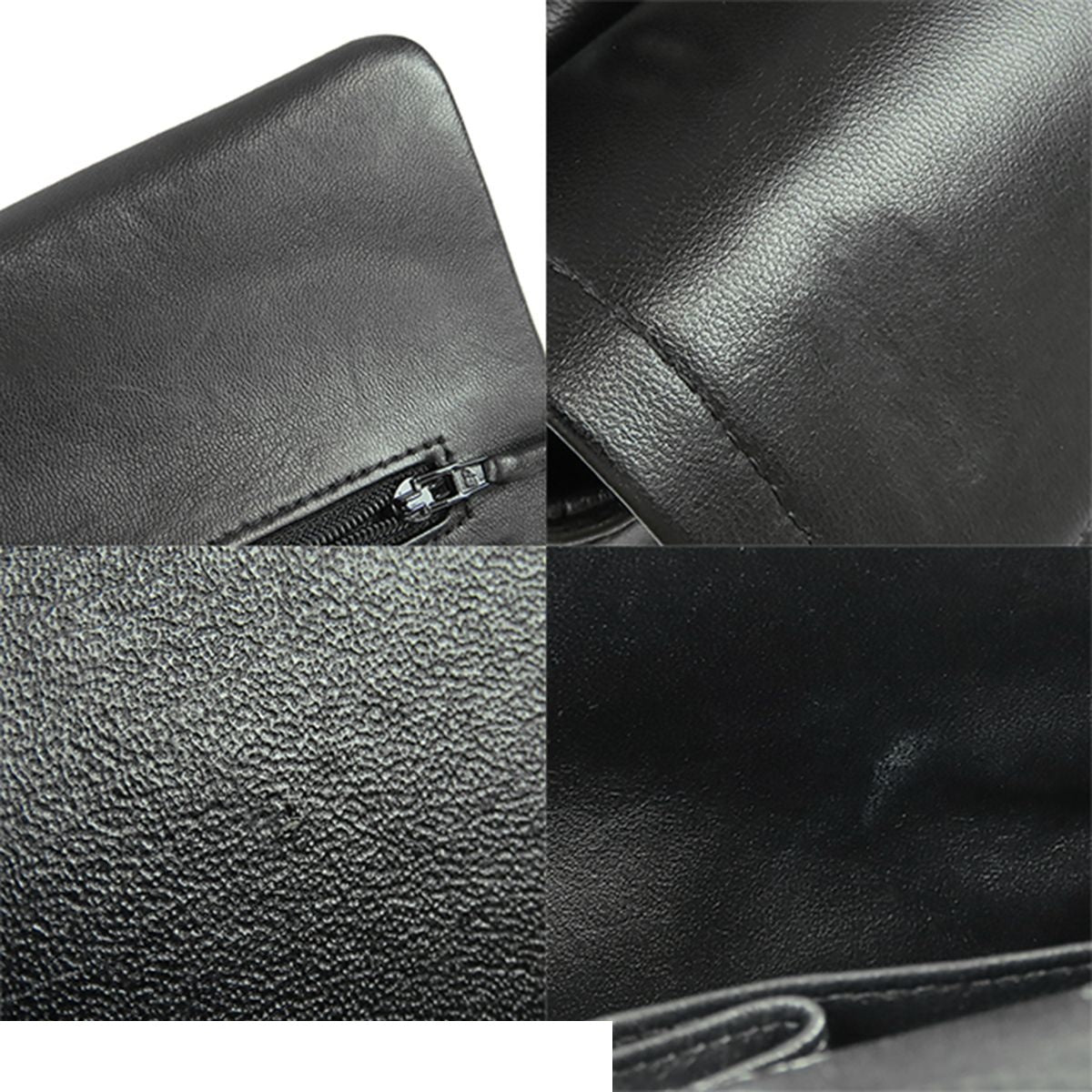Chanel Chain Shoulder Bag So Black Lambskin Stitch 25 Double Flap — view 8