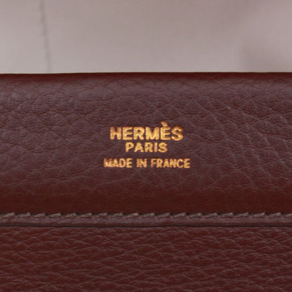 Hermes Equi Havana Taurillon Leather Brown Clutch Bag Gold