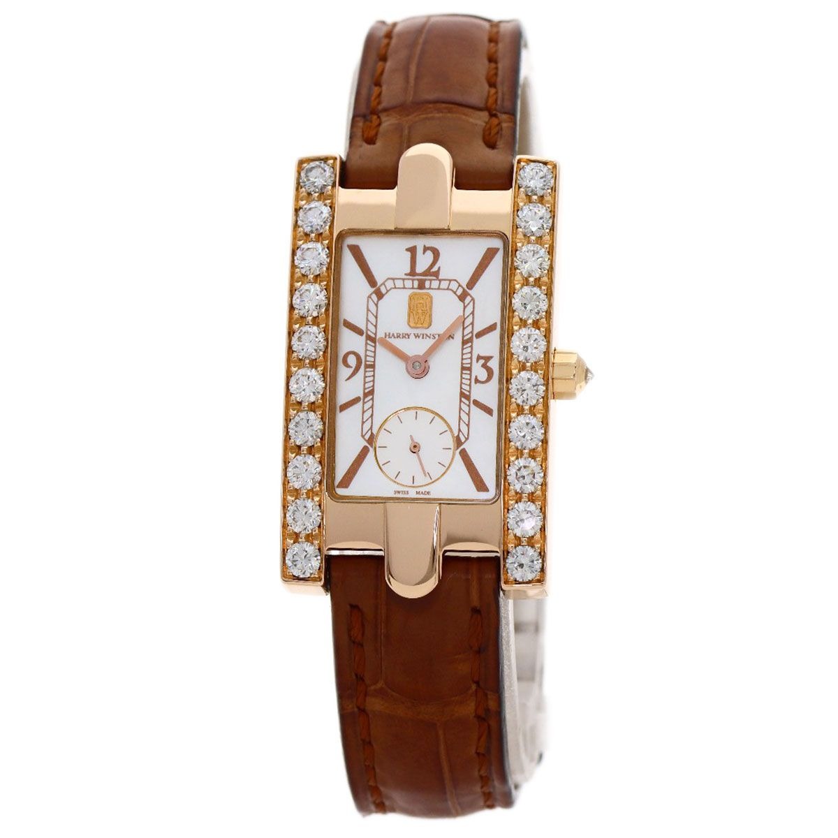 Harry Winston Avenue Watch 18K Pink Gold Leather
