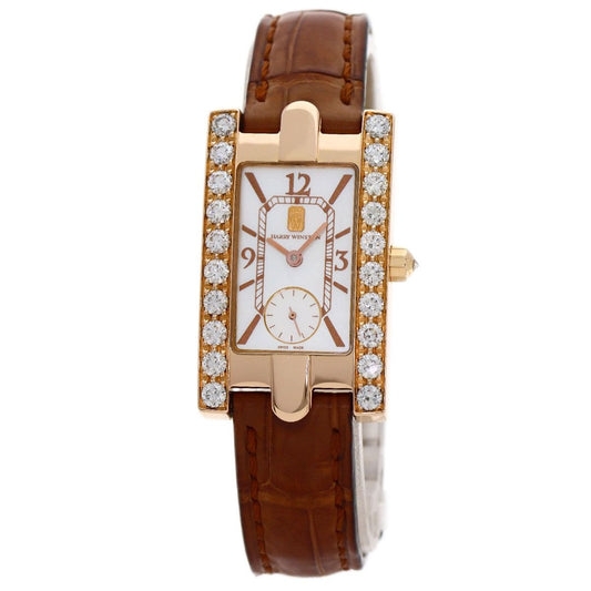 Harry Winston Avenue Watch 18K Pink Gold Leather
