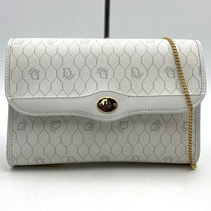 Dior Christian Dior Crossbody Honeycomb Shoulder Bag White Pvc/leather Women