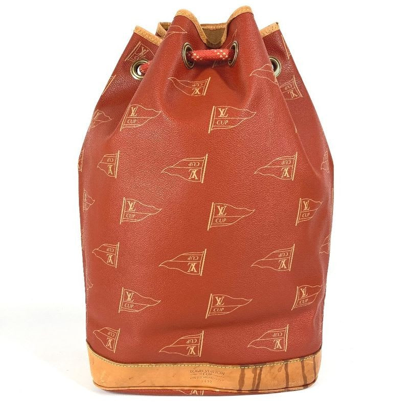 Louis Vuitton Shoulder Bag Saint-tropez Leather Canvas Abogany Orange