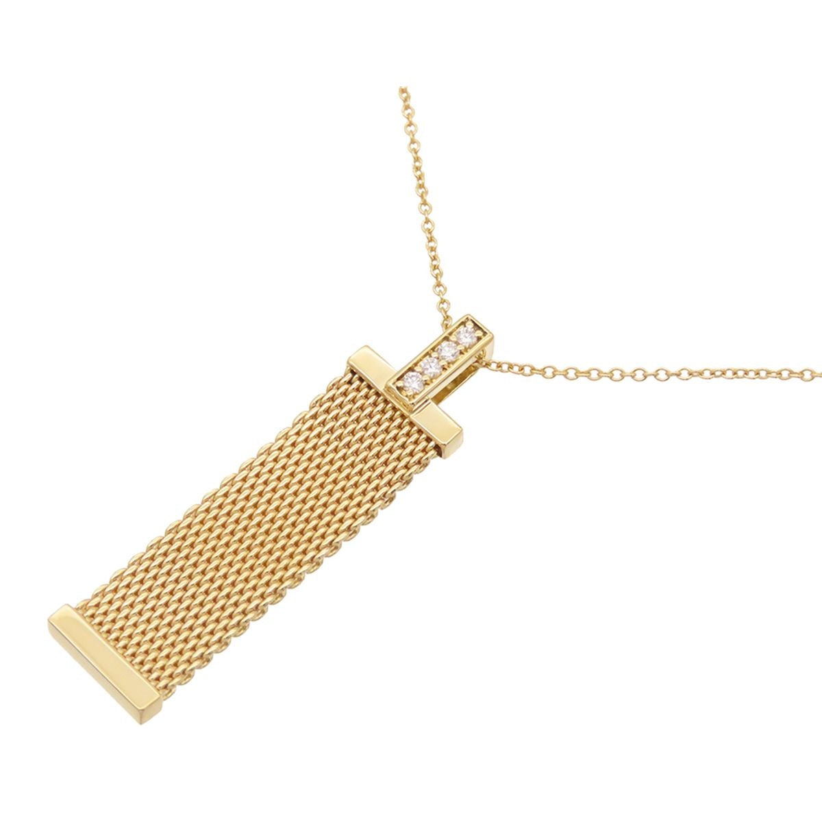 Tiffany & Co Somerset Necklace Yellow Gold 18K Diamond Mesh