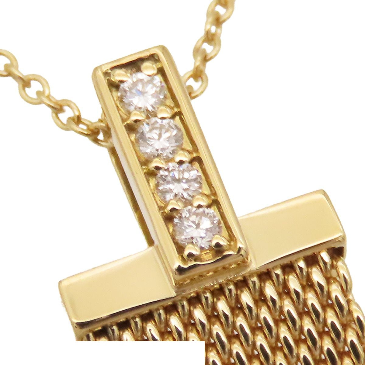Tiffany & Co Somerset Necklace Yellow Gold 18K Diamond Mesh — view 2