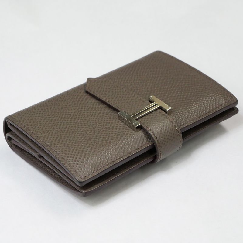 Hermes Bearn Mini Compact Wallet Ethane Silver-hardware Epson Y
