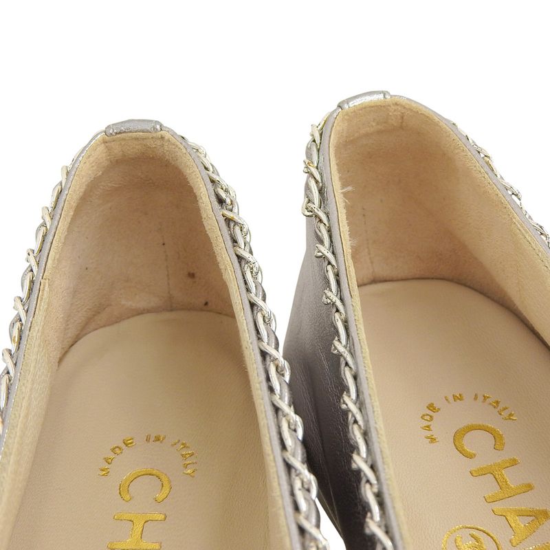 With Box Chanel Current Logo Chain-trimmed Flat Shoes Loafers 36 23cm (9.06in)