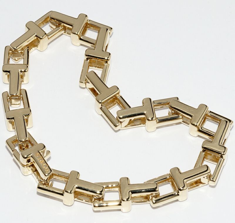 Tiffany & Co Bracelet 18K Yellow Gold T Chain Bracelet 7mm (028in) Width