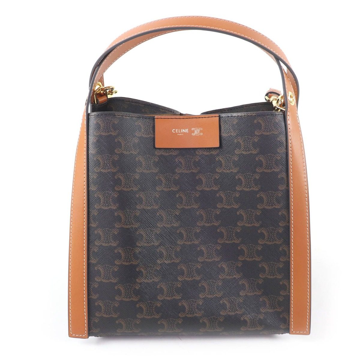 Celine Small Cubo Honey Logo Triomphe Canvas 2-Way Shoulder Bag