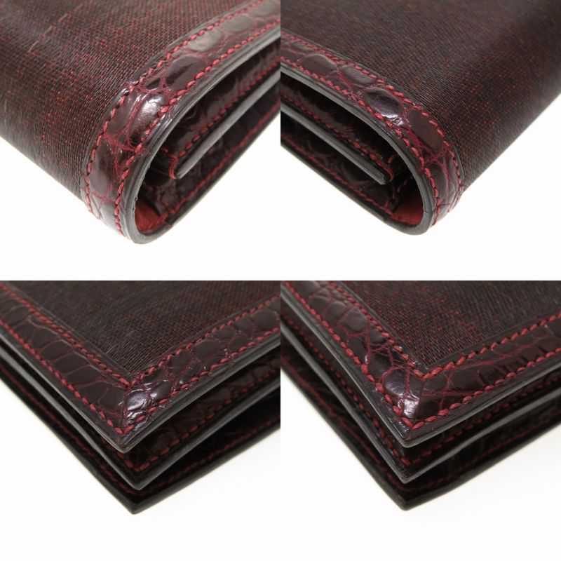 Hermes Polosus Crinolan Bordeaux Gold Hardware 00N Engraved Vintage Clutch Bag