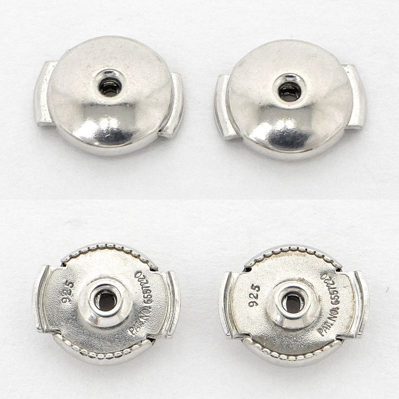 Hermes Earrings Loop MM Pair Ag925 SV Silver Jewelry Accessories Small