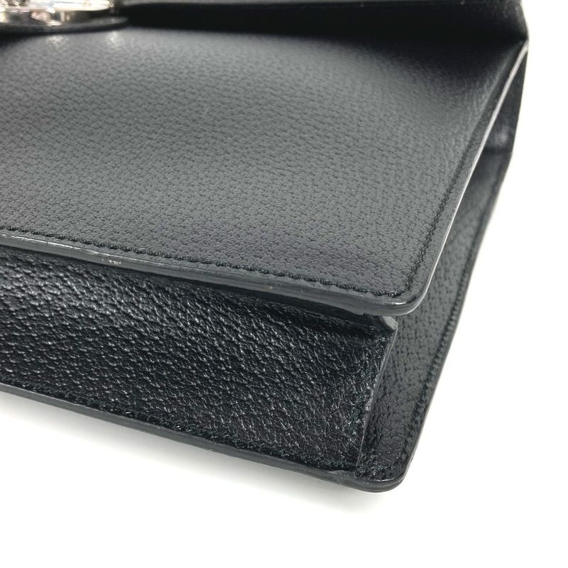 Gucci Handbag Logo 295256 Leather Black