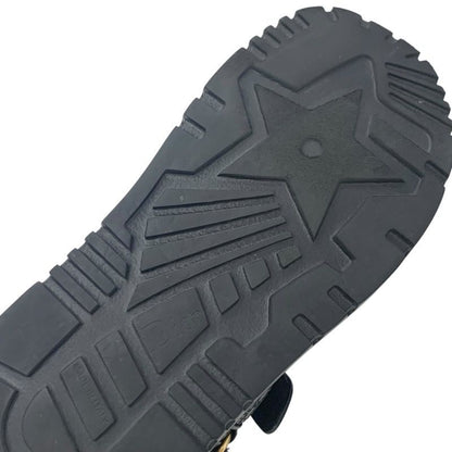 Christian Dioract Sandals Shoes Calfskin Black Gold Logo Cannage Quilted Sports