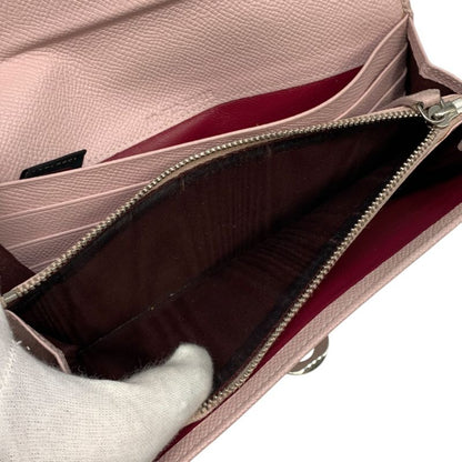 1652 Bvlgari Long Wallet Leather Pink Wallet Silver Hardware 30415