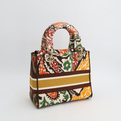 Christian DIOR Lady D-lite Medium Lady D-lite Medium Handbag Embroidered Canvas