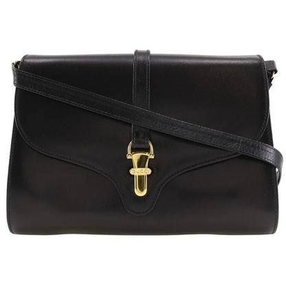 Gucci Old Gucci 2WAY Clutch Calf Black Ladies Shoulder Bag